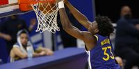 Golden State Warriors center James Wiseman dunks the ball for two points against the Charlotte Hornets during the NBA basketball game between the Charlotte Hornets and the Golden State Warriors at Chase Center in San Francisco, California, USA, 26 February 2021.  EPA-EFE/JOHN G. MABANGLO SHUTTERSTOCK OUT