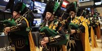Members of the New York City Police Department’s Pipes and Drum band arrives to ring the Opening Bell of the New York Stock Exchange to celebrate St. Patrick’s Day in New York, New York, USA, 16 March 2023.  EPA-EFE/JUSTIN LANE