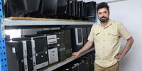 Jami Nash of the Electronic Cemetery provides a free collection service for company and household e-waste in Durban. Nash’s company also refurbishes and sells old computers and laptops to extend their lifespan. (Photo: Tony Carnie)