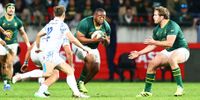 Springbok Asenathi Ntlabakanye in action against Italy at Nelson Mandela Bay Stadium on 12 July. (Photo: Richard Huggard / Gallo Images)