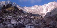 The retreating midsummer snowline of the lower Himalayas near Dharamsala, India. The peaks played hide and seek in the clouds all day, but I was ready for this brief window where they bared themselves in all their glory! (Taken 8 June 2021).