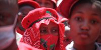 EFF supporters at the party’s manifesto launch at Gandhi Square in Johannesburg on 26 September. (Photo: Gallo Images/Sharon Seretlo)