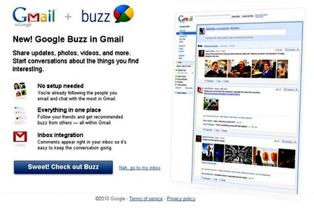 15 February: Google Buzz irritates many Gmail users