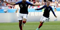  Kylian Mbappe of France (L) celebrates with teammate Antoine Griezmann of France scoring the 4-2 goal during the FIFA World Cup 2018 round of 16 soccer match between France and Argentina in Kazan, Russia, 30 June 2018.  EPA-EFE/SERGEY DOLZHENKO 