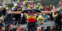 Belgian rider Remco Evenepoel of Quick Step team wins the third stage of the Vuelta a Espana cycling race, over 158.8km from Suria to Arinsal, Andorra, 28 August 2023.  EPA-EFE/Manuel Bruque