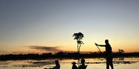Sunset in the Okavango Delta is a magical experience, even more so by depending time with the family in such an amazing World Heritage area. Photographer: Julian Fennessy