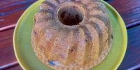 My Bundt cake, photographed on a garden table shortly before being iced. (Photo: Tony Jackman)