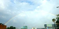 There's always colour in the grey if you look in the right places. Rainbow over Sandton on Black Friday. Image: La Bartie