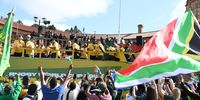 Siya Kolisi and teammates are welcomed by fans during the Rugby World Cup 2023 Springbok Trophy Tour in Pretoria at the Union Buildings. 2 November 2023. Pretoria. (Photo: Lefty Shivambu/Gallo Images)