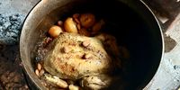 Potjie-roasted chicken: There’s a clear Moroccan flavour to this bird, but the cooking vessel is as South African as boerewors and tjoppies. (Photo: Tony Jackman)