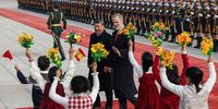 King Felipe VI of Spain (R) and Chinese President Xi Jinping attend a welcoming ceremony at the Great Hall of the People on November 12, 2025 in Beijing, China. The four-day visit by the monarch coincides with the 20th anniversary of high-level bilateral relations between the two countries.  (Photo: Maxim Shemetov-Pool/Getty Images)