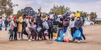 Citizens of Ekurhuleni at the clean-up campaign at Mayfield Mall on 15 July 2021 in Daveyton, Gauteng. (Photo: Gallo Images / OJ Koloti)