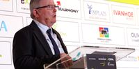 Minerals Council South Africa president and Northam Platinum CEO Paul Dunne addresses the Joburg mining indaba.