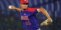 YOKOHAMA, JAPAN - AUGUST 01: Luis Felipe Castillo Peralta #31 of Team Dominican Republic pitches during the round one of baseball team competition match between Team Dominican Republic and Team South Korea on day nine of the Tokyo 2020 Olympic Games at Yokohama Baseball Stadium on August 01, 2021 in Yokohama, Kanagawa, Japan. (Photo by Koji Watanabe/Getty Images)