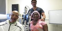 Jantjie Swarts, Dr Dony Mathew, an ophthalmologist and Ncane Badenhorst in Tyberberg Hospital<br>where Swarts and Badenhorst each received an artificial cornea. Picture: Elsabé Brits
