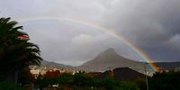 An unseasonal shower over Lion's Head on Monday morning.<br>