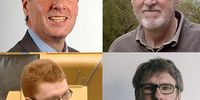Our interviewees, clockwise from top left: Kenny MacAskill MP, David Mackenzie, Robin McAlpine and Ross Greer MSP (Photos: UK Parliament / Secure Scotland / Common Weal / Scottish Parliament)