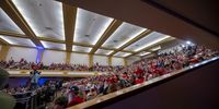 Supporters attend Republican presidential candidate Donald Trump's campaign rally at Harrah’s Cherokee Center in Asheville, North Carolina, USA, 14 August 2024. Trump focused on the economy, immigration and defeating Democratic presidential candidate Vice President Kamala Harris.  EPA-EFE/SEAN MEYERS