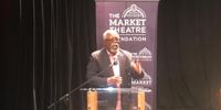 John Kani presents his anti-femicide speech before an audience at the Market Theatre on Friday 6 May. He encouraged women and men to speak out against Gender based violence, for men to take accountability for their privilege and take responsibility for their own change saying saying "enough is enough”. Photo: Lelethu Tonisi
