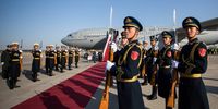 Chinese troops await the disembarkation of May and Fox from an RAF jet in Wuhan, China, on 31 January 2018 (Photo: EPA-EFE/Chris Ratcliffe/Pool)
