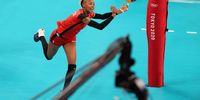 TOKYO, JAPAN - JULY 27: Jane Wacu Wairimu #1 of Team Kenya competes against Team South Korea during the Women's Preliminary - Pool A volleyball on day four of the Tokyo 2020 Olympic Games at Ariake Arena on July 27, 2021 in Tokyo, Japan. (Photo by Toru Hanai/Getty Images)