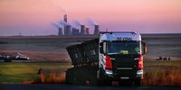 A truck transporting coal on the R575 regional highway in Mpumalanga province. (Photo: Leon Sadiki/Bloomberg)
