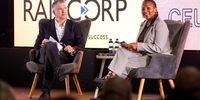 Allon Raiz af Riazcorp and Nonkqubela Maliza, of Volkswagen Group Africa, talk about the success of the VW Business Support Centre in the Eastern Cape.