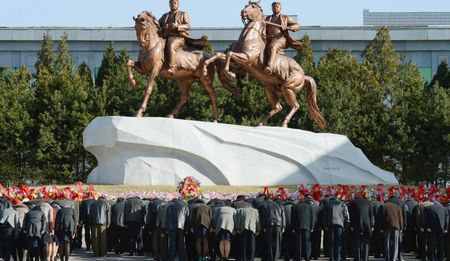 Defiant North Korea readies mass parade for founder
