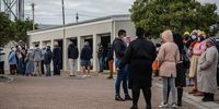 People queue for their Covid-19 vaccinations outside Kwanokuthula Community Day Centre, a vaccination site near Plettenberg Bay on the morning of Thursday, 24 June, 2021. (Photo: Victoria O’Regan)