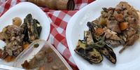 The rabbit is not quite as planned but tastes good with the minty zucchini. (Photo: Margot Patterson) 
