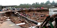 The devastation in Durban’s Resevoir Hills informal settlement after floods swept through their shacks in April 2022, leaving several residents missing and others homeless. (Photo: Mandla Langa)