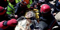 Arife Koc, 68, is rescued from the rubble of a collapsed building, 80 hours after a major earthquake in the Elbistan district of Kahramanmaras, southeastern Turkey, 09 February 2023. More than 17,000 people have died and thousands more injured after two major earthquakes struck southern Turkey and northern Syria on 06 February. Authorities fear the death toll will keep climbing as rescuers look for survivors across the region.  EPA-EFE/SEDAT SUNA