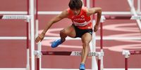 TOKYO, JAPAN - AUGUST 04:  Taio Kanai of Team Japan competes in the Men's 110m Hurdles Semi-Final on day twelve of the Tokyo 2020 Olympic Games at Olympic Stadium on August 04, 2021 in Tokyo, Japan. (Photo by Michael Steele/Getty Images)
