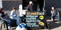 One of a few food stands on Durban Street, Worcester, Western Cape. Abu Amaar Ferus’s burgers are popular on Saturday mornings. (Photo: Ashraf Hendricks)