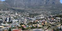 Cape Town City Bowl photographed from Dorp Hotel at the top of Bo-Kaap on a beautiful day. Photographer: Chris von Ulmenstein 