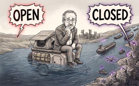 Being at the helm of a supermassive oil tanker and playing chicken