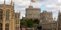 The Royal Standard flies above Windsor Castle on September 19, 2022 in Windsor, England. The committal service at St George's Chapel, Windsor Castle, took place following the state funeral at Westminster Abbey. A private burial in The King George VI Memorial Chapel followed. Queen Elizabeth II died at Balmoral Castle in Scotland on September 8, 2022, and is succeeded by her eldest son, King Charles III. (Photo: Ryan Pierse / Getty Images)
