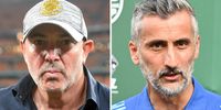 Kaizer Chiefs coach Nasreddine Nabi during the Carling Knockout, Quarter Final match between Kazier Chiefs and Mamelodi Sundowns at FNB Stadium on November 02, 2024 in Johannesburg, South Africa. (Photo by Lefty Shivambu/Gallo Images) // Jose Riveiro, coach of Orlando Pirates during the Nedbank Cup, Last 32 match between Richards Bay and Orlando Pirates at King Zwelithini Stadium on January 26, 2025 in Durban, South Africa. (Photo by Gerhard Duraan/Gallo Images)
