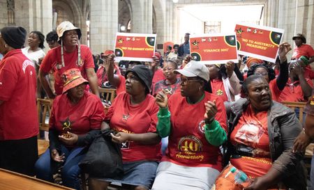 ‘Down with austerity,’ say SA trade unions and civil society organisations before Budget Speech