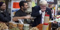 Then Mayor of London, Boris Johnson, tastes spices during a visit at the Mahane Yehuda market on 10 November 2015, in Jerusalem, Israel. (Photo: Lior Mizrahi/Getty Images)<br>