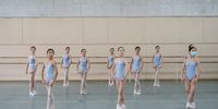 BISHKEK, KYRGYZSTAN - MARCH 09: Ballet students dance during a class session at Bishkek Choreographic School on March 09, 2021 in Bishkek, Kyrgyzstan. Bishkek Choreographic School was founded in 1926. It is named after Cholponbek Bazarbaev, a renowned artist and political figure of the U.S.S.R.. The school is the only educational institution in the republic that trains personnel for the Kyrgyz State National Academic Opera and Ballet Theater. During the Soviet era, the school was the best training center in Central Asia and Kyrgyzstan was a major figure in performance art within the Soviet Republic. After the collapse of the Soviet Union, central funding for the arts stopped. However, the school kept up it's excellence over the past few decades and many graduates from the school have gone on to have international careers in Russia, Kazakhstan, USA and more. (Photo by Yam G-Jun/Getty Images)