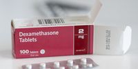  A close-up of a box of Dexamethasone tablets in the UK. Results of a trial have shown that Dexamethasone, a cheap and widely used steroid drug which is used to reduce inflammation, reduced death rates by around a third in the most severely ill Covid-19 patients who were admitted to hospital.(Photo: Matthew Horwood / Getty Images)