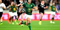 Cheslin Kolbe of South Africa charges towards the tryline to score during The Rugby Championship match against the All Blacks in Wellington, New Zealand on 13 September 2025 (Photo: Joe Allison / Getty Images)