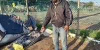 Edwin Kelebone has lived on the streets of Sea Point, Cape Town for four months. He points at the spot where his tent was before being confiscated by law enforcement officials. (Photo: Sandisiwe Shoba)