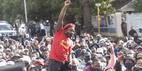 CAPE TOWN, SOUTH AFRICA - MARCH 12: University of Cape Town (UCT) students protest on March 12, 2021 in Cape Town, South Africa. It is reported that the students have been protesting against the financial exclusion of students who owe the university outstanding fees and have threatened a national shutdown on March 15th if their demands are not met. (Photo by Gallo Images/Brenton Geach)