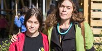 Chloë Menteath and her 13 year old daughter Lily Shaw are South African climate change activists and members of Extinction Rebellion Mzansi. Photo: Ashraf Hendricks