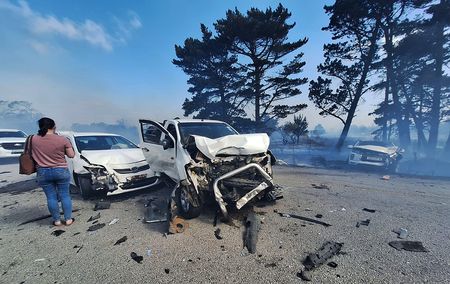 Raging veld fires in Nelson Mandela Bay force K9 Unit evacuation, cause multi-vehicle accident