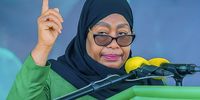 Tanzaniaís ruling party Chama Cha Mapinduzi (CCM) presidential candidate and incumbent President Samia Suluhu Hassan delivers her remarks during the party's closing campaign rally in Mwanza on October 28, 2025. Tanzania's Samia Suluhu Hassan was inaugurated as president on November 3, 2025, with an internet blackout still in place after election protests in which the opposition says hundreds were killed by security forces. The electoral commission said Hassan won 98 percent of the vote. (Photo: Michael JAMSON / AFP)