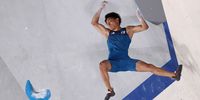 TOKYO, JAPAN - AUGUST 05: Tomoa Narasaki of Team Japan   during the Sport Climbing Men's Combined Final on day thirteen of the Tokyo 2020 Olympic Games at Aomi Urban Sports Park on August 05, 2021 in Tokyo, Japan. (Photo by Maja Hitij/Getty Images)