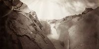 Lulu Farini’s image of the Augrabies Falls, taken halfway down the extremely slippery granite rocks of the canyon. The Farinis wanted to dub the Augrabies Falls the ‘Hercules Falls’ after Cape governor Hercules Robinson. (Photo: Lulu Farini, National Archives, UK)<br>